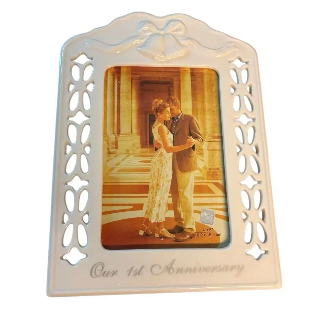 Russ White Lace And Promises Porcelain 1st Anniversary Frame *New*